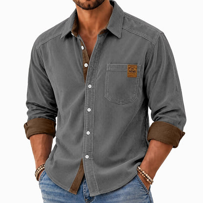 Textured Corduroy Button Up Shirt