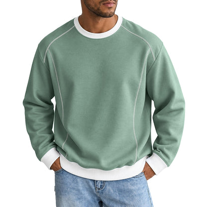 Colorblock Crewneck Cotton Sweatshirt