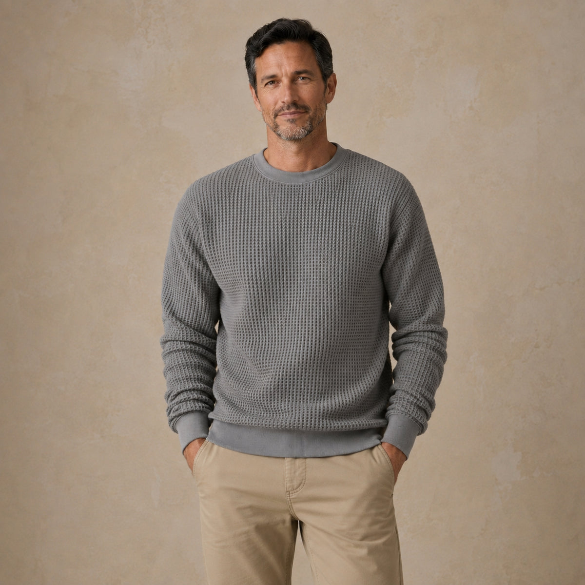 Cozy Waffle Crewneck Sweatshirt