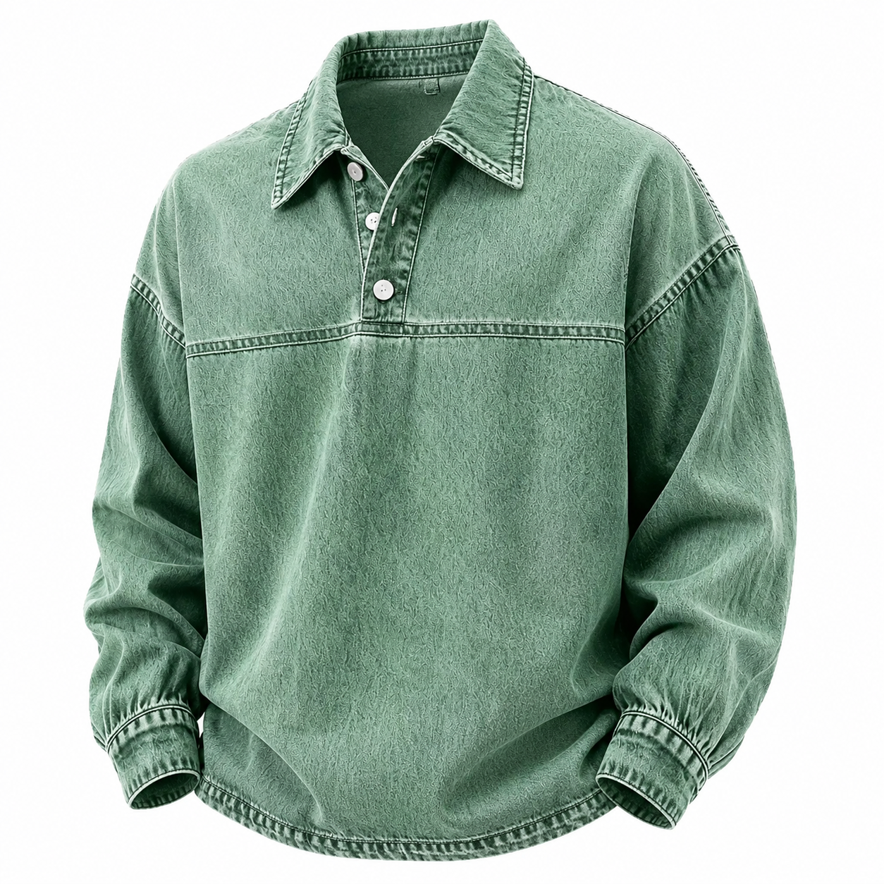Retro Washed 100% Cotton Polo Shirt