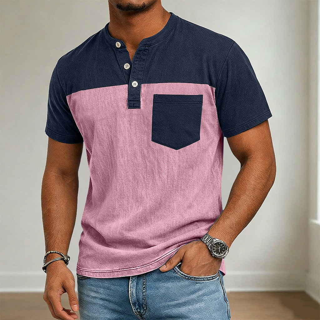 Soft Built Cotton Henley T shirt
