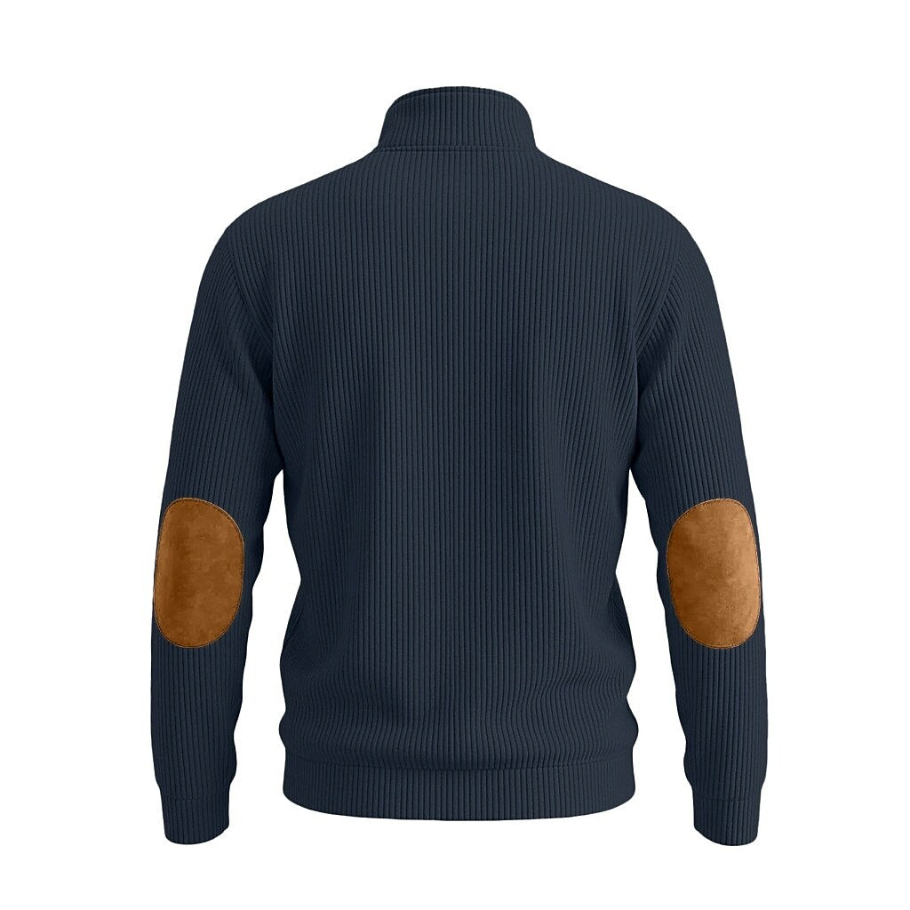 Colorblock Corduroy Quarter Zip Sweatshirt