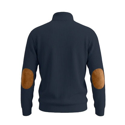 Colorblock Corduroy Quarter Zip Sweatshirt