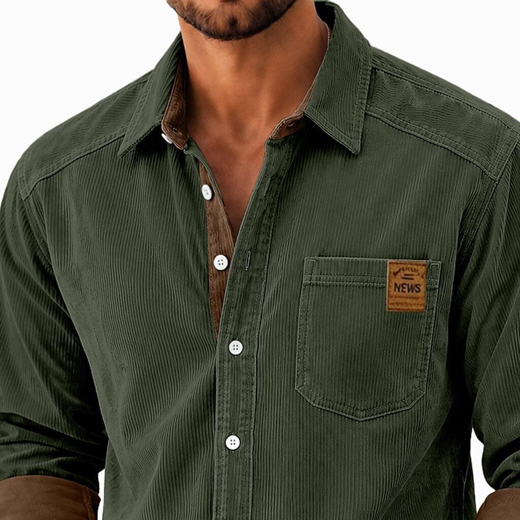 Textured Corduroy Button Up Shirt
