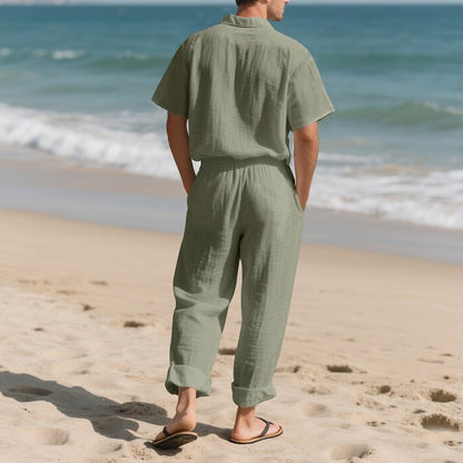 Cotton Linen Shirt & Pants Set