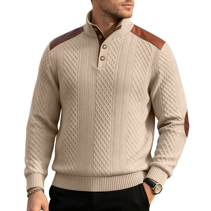 Patchwork Jacquard Textured Sweatshirt
