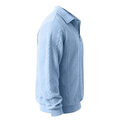 Comfort Jacquard Quarter Zip Polo