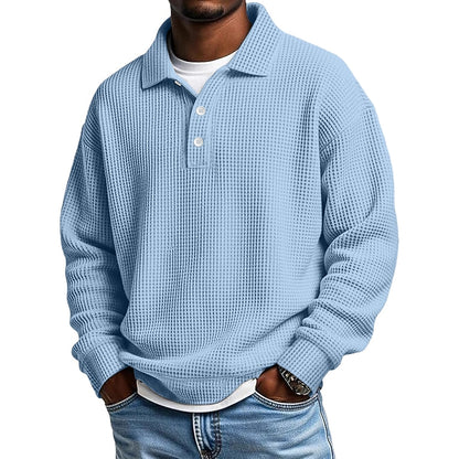 Textured Waffle Polo Shirts