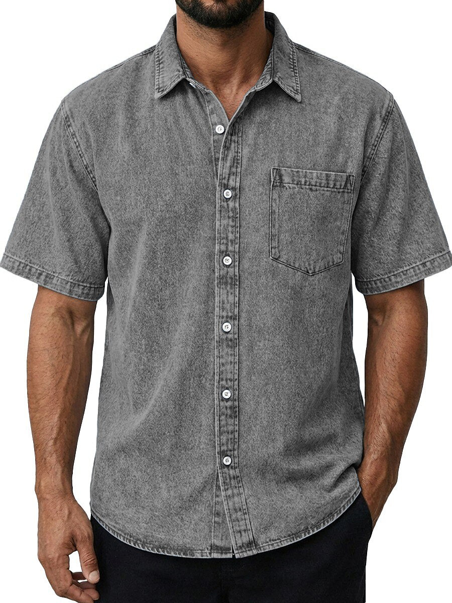 Vintage Washed Cotton Pocketed Shirt