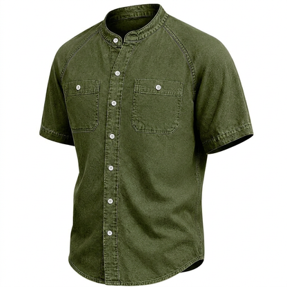 Vintage Washed Cotton Button Up Shirt