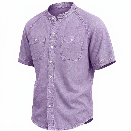 Vintage Washed Cotton Button Up Shirt