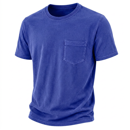 Washed Cotton Vintage Pocketed Tee