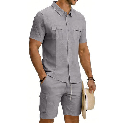 Cotton Linen Shirt & Shorts Set