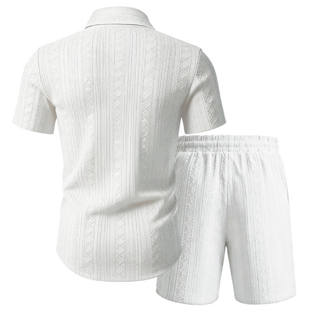 Men's Jacquard Shirt & Shorts Set