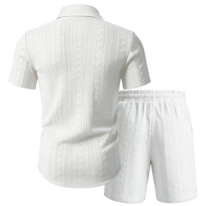 Men's Jacquard Shirt & Shorts Set