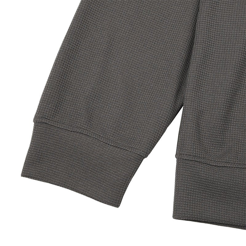 Classic Waffle Knit Quarter Zip Hoodie
