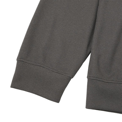 Classic Waffle Knit Quarter Zip Hoodie