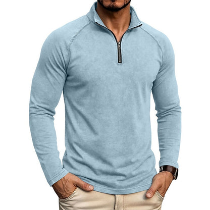 Relaxed Washed Cotton Henley Shirt