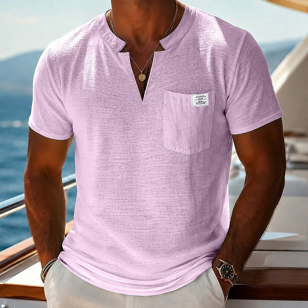 Lightweight V-neck Cotton T-shirt