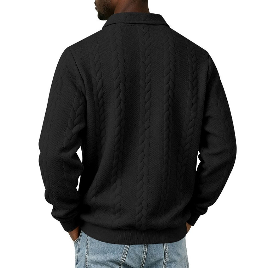 Comfort Jacquard Quarter Zip Polo