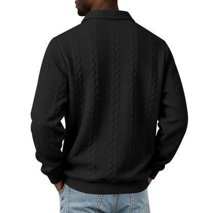 Comfort Jacquard Quarter Zip Polo