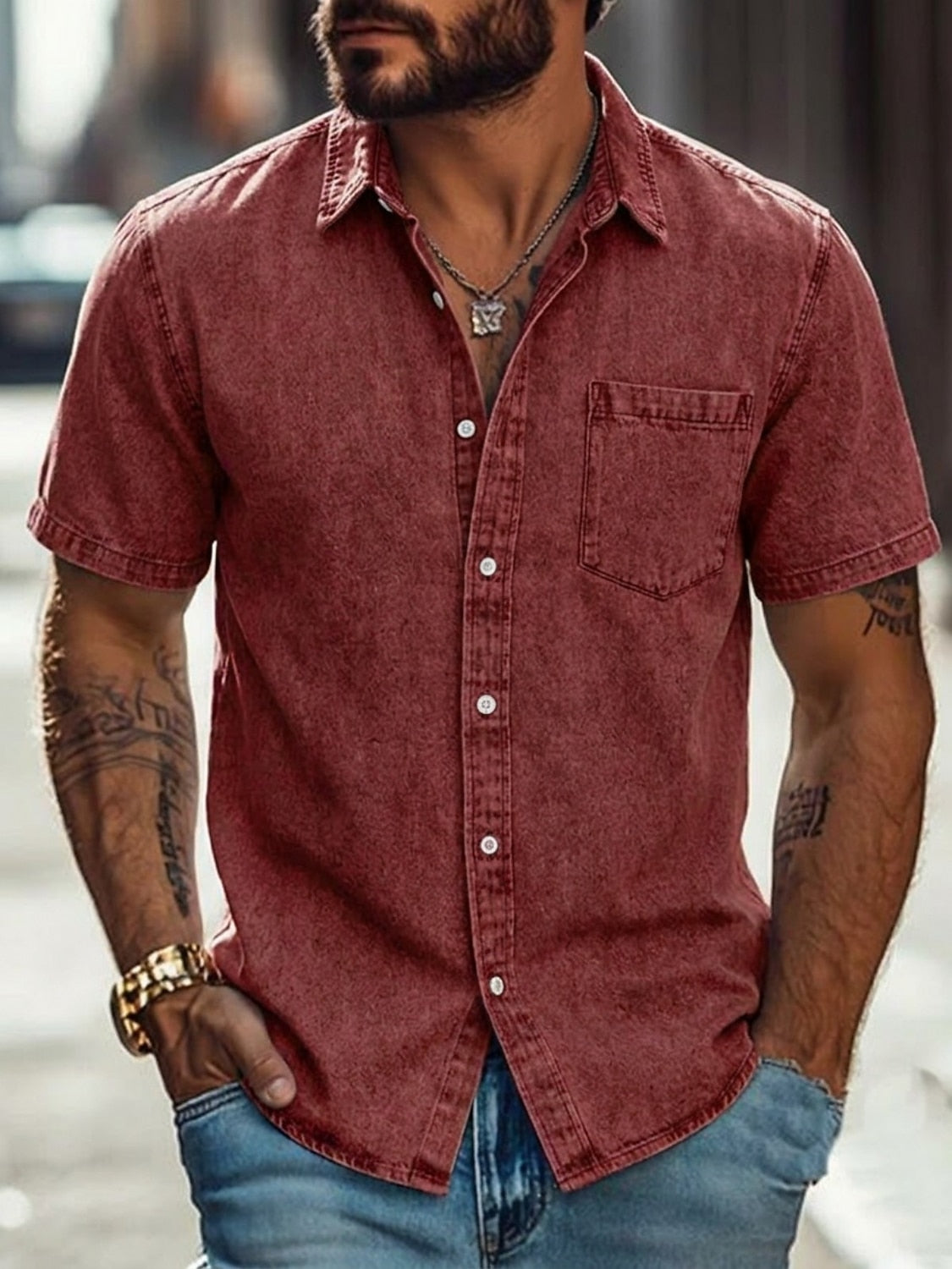 100% Cotton Acid Wash Shirt