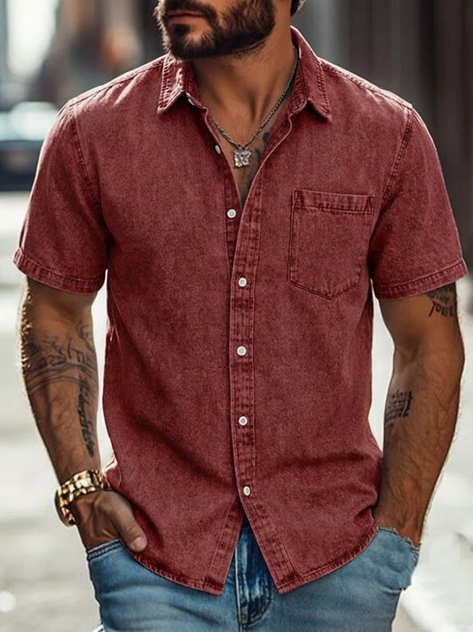 Men's 100% Cotton Acid Wash Shirt