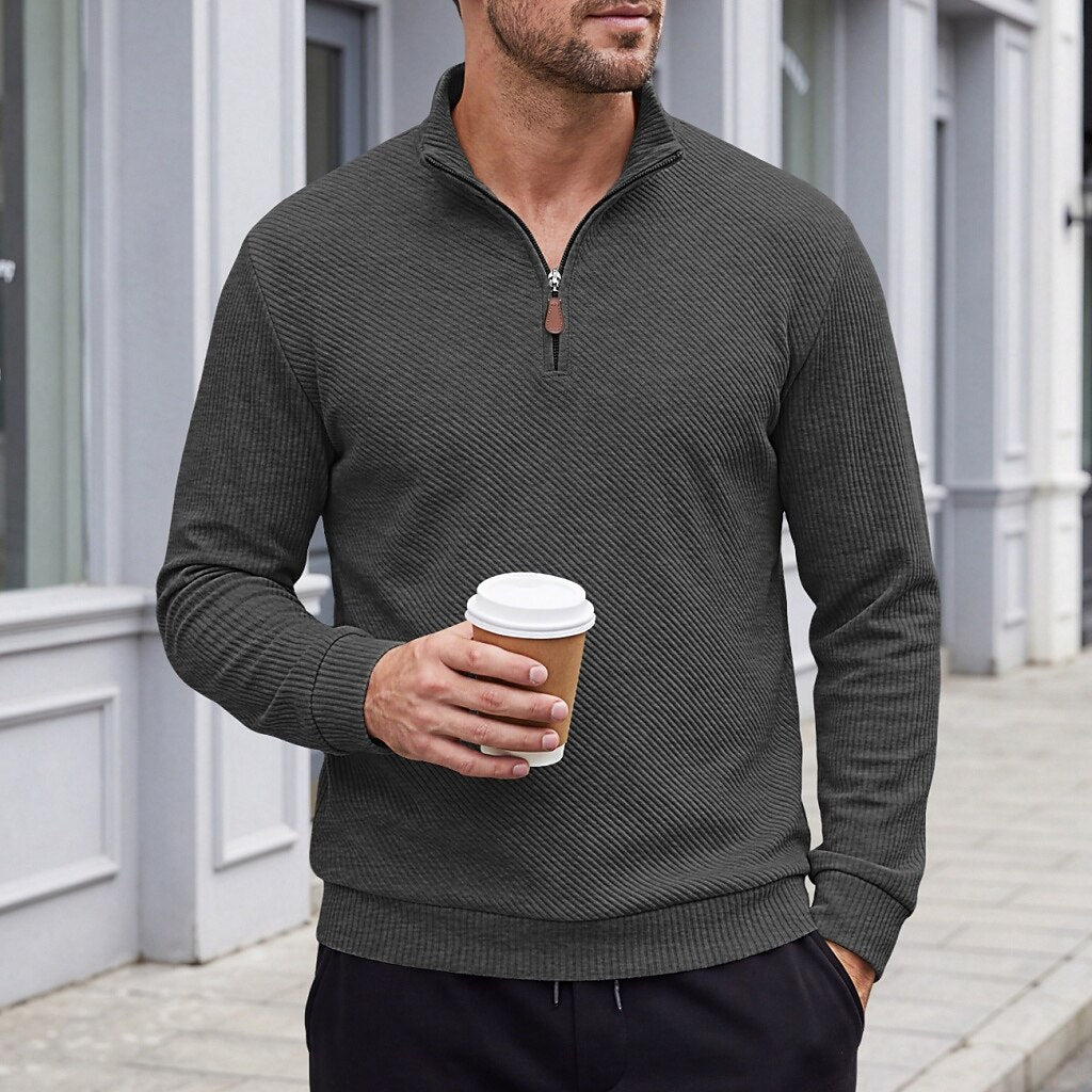 Jacquard Comfort Quarter Zip Sweatshirt