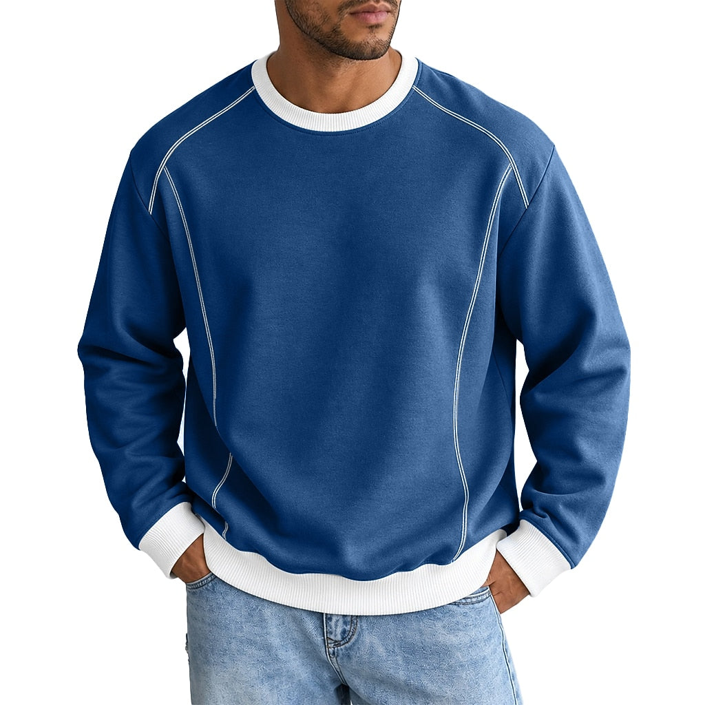Colorblock Crewneck Cotton Sweatshirt