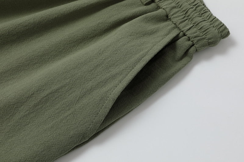 Cotton Linen Pants - Straight Leg, Casual & Comfortable