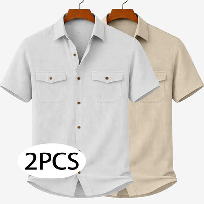 2-Pack Men's Textured Corduroy Shirts
