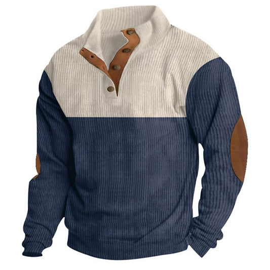 Patchwork Textured Corduroy Sweatshirt