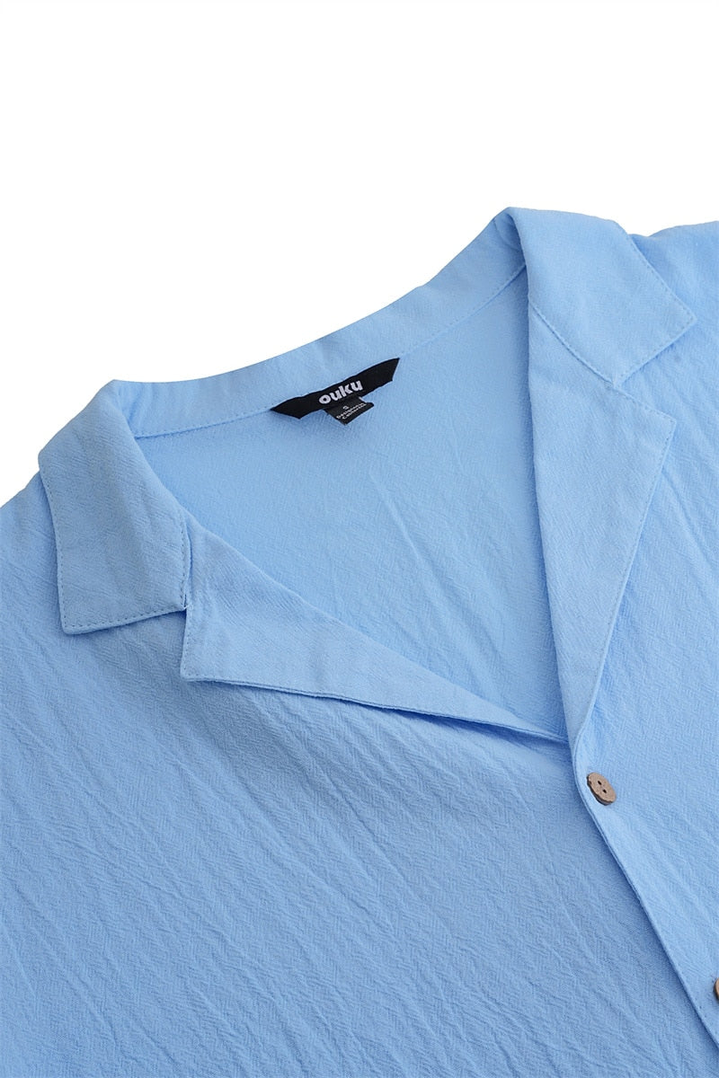 Summer Linen Button-Up Shirt - Comfortable Everyday Wear