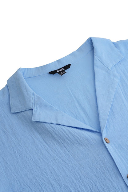 Summer Linen Button-Up Shirt - Comfortable Everyday Wear