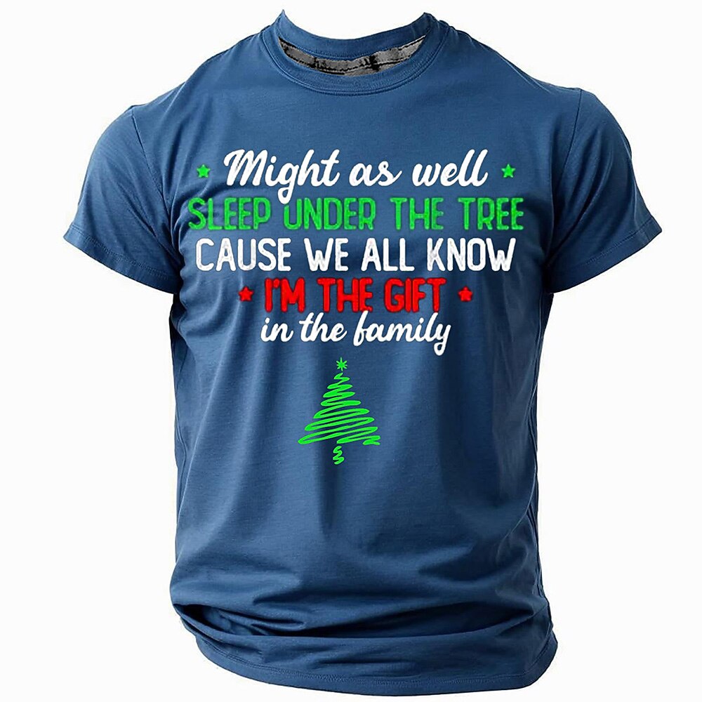 Men's Christmas Tree Text Graphic T-Shirt