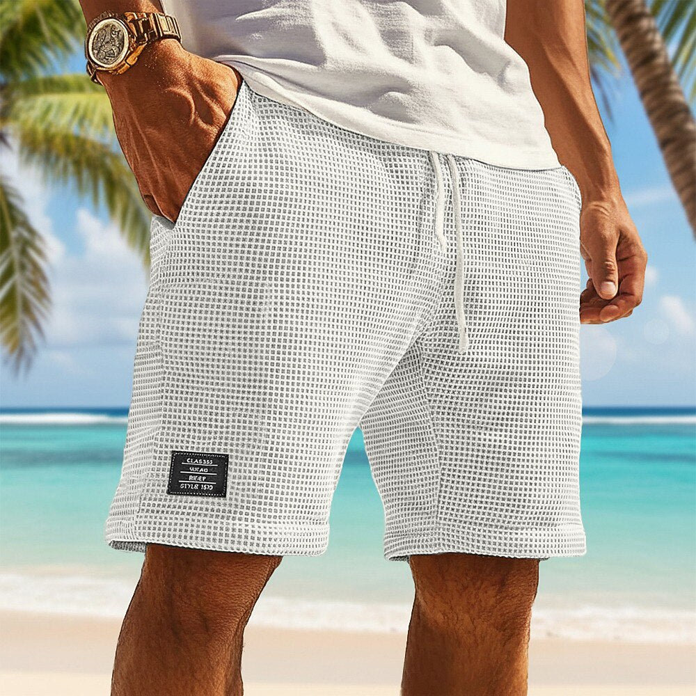Men's Waffle Shorts With Elastic Waist