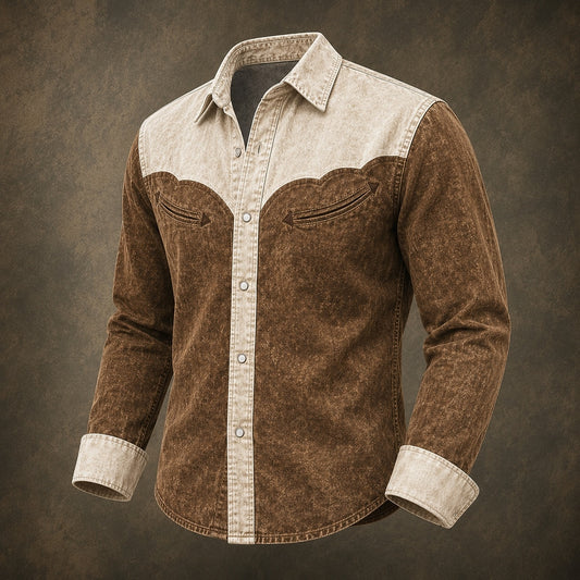 Vintage Washed Cotton Western Shirt