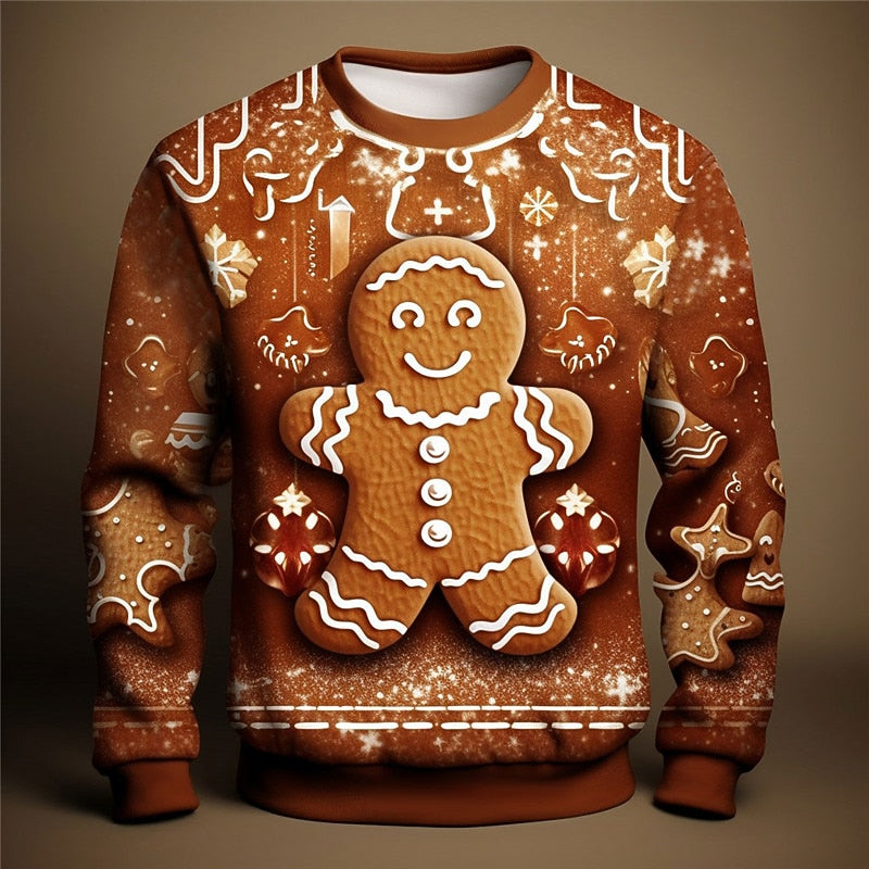 Christmas Gingerbread Golf Holiday Graphic Sweatshirt