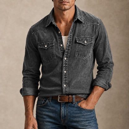 Vintage Washed Cotton Western Shirt