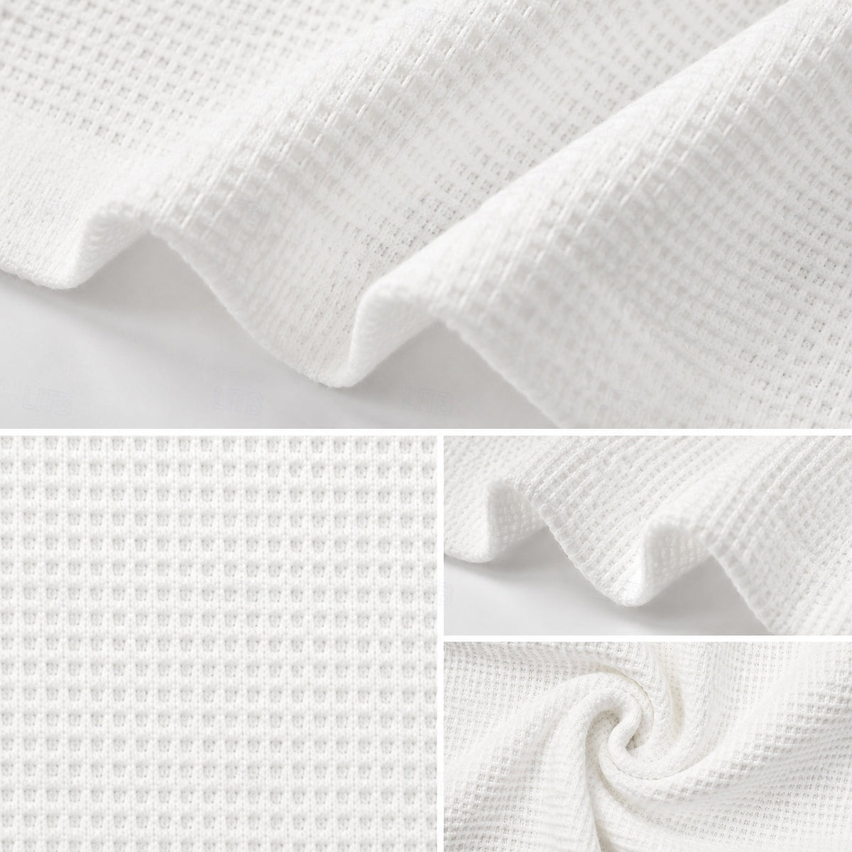 Patchwork Quarter Zip Waffle Polo