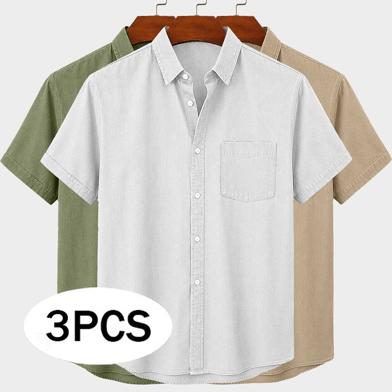 3-Pack Broken-In Cotton Shirts