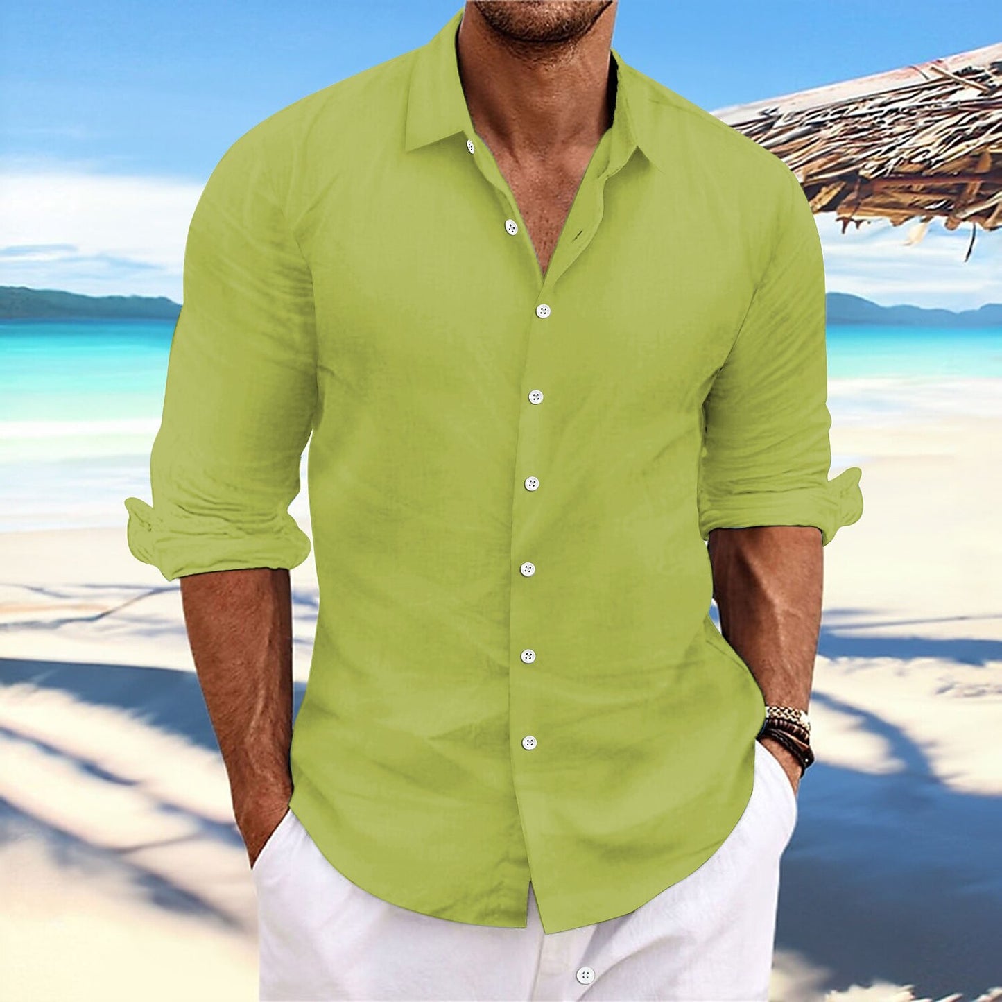 Men's Linen Summer Shirt - Casual Button-Up for Everyday Comfort