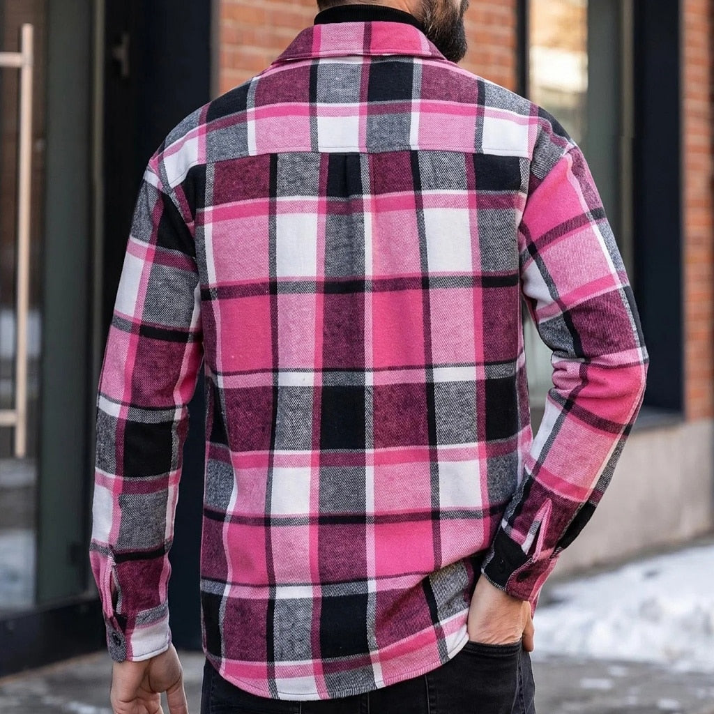Classic Plaid Button Up Flannel Shirt
