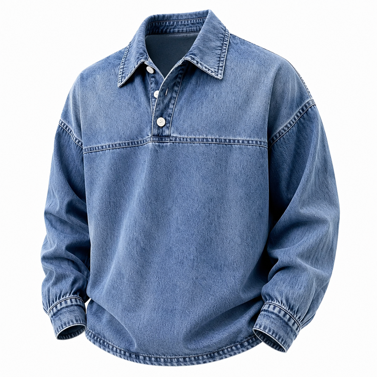 Retro Washed 100% Cotton Polo Shirt