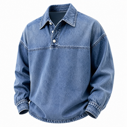 Retro Washed 100% Cotton Polo Shirt
