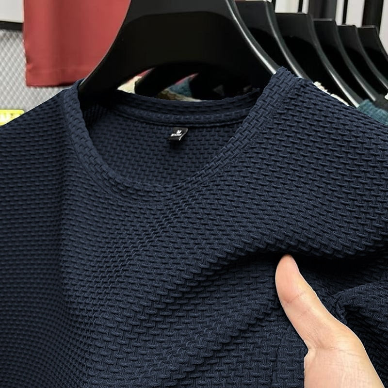 Men's Waffle Tee Top-Fashion Casual Outdoor Shirt