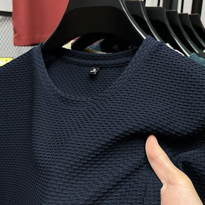 Men's Waffle Tee Top-Fashion Casual Outdoor Shirt