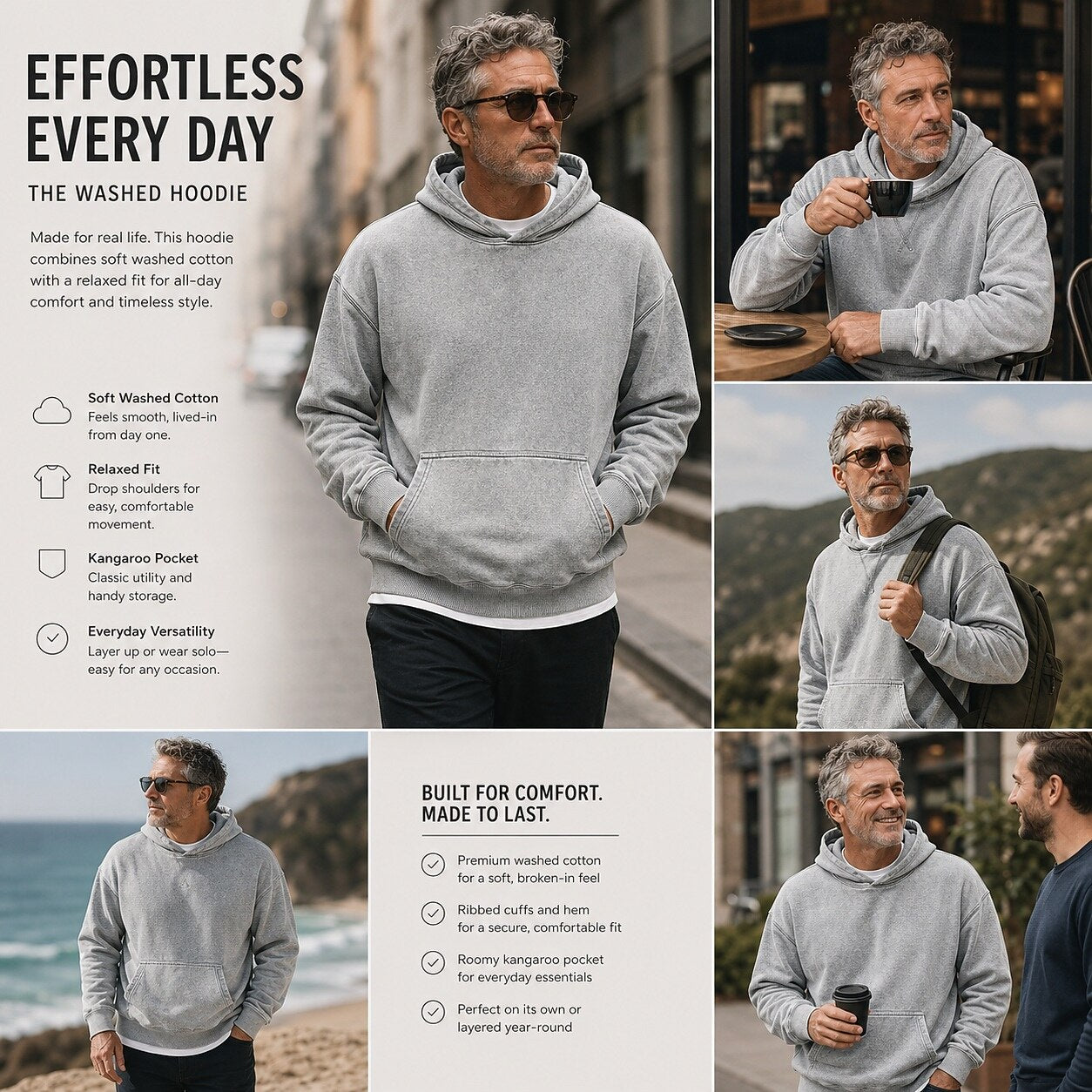 Broken-In Washed Cotton Hoodie
