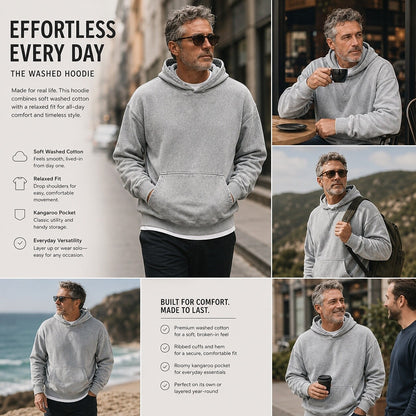 Broken-In Washed Cotton Hoodie