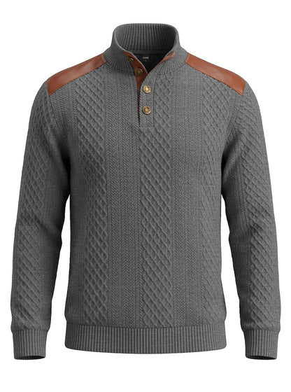 Patchwork Jacquard Textured Sweatshirt